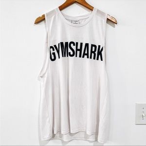 GYMSHARK women’s white logo tank top size XL